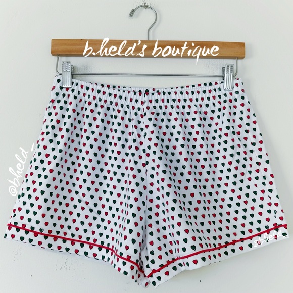 Roller Rabbit Holiday Hearts Polo Pajamas Red/Green Small Dreamland Day 12 NWT - Picture 10 of 13